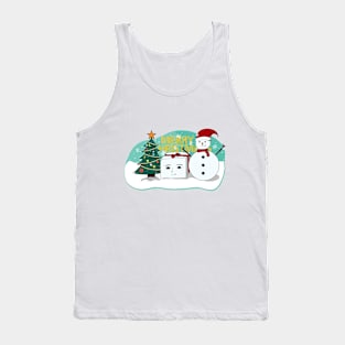 merry christmas snowman box and tree Tank Top